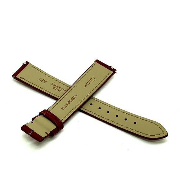 Cartier Tank Women's Watch Replacement Band Burgundy Leather Strap 16mm KD8SAAFM - Picture 2 of 7